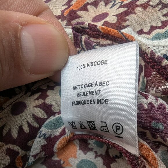 RARE and Unique Sea NewYork Fernande long sleeve top features multi color Sz Xs - Picture 14 of 14